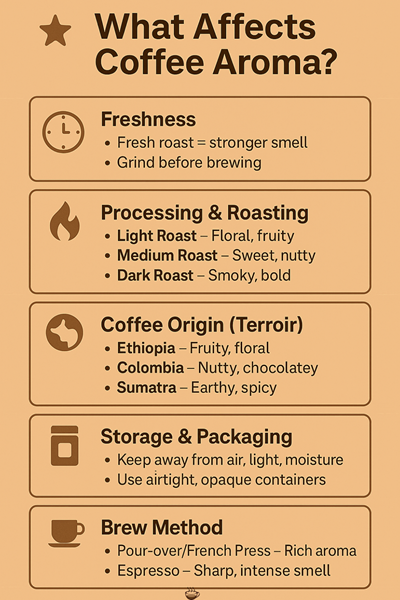 What are the factors that affect coffee aroma