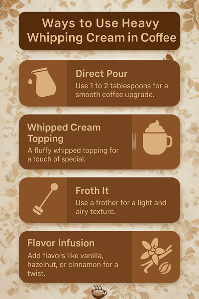 How to use heavy whipping cream in Coffee